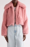 Givenchy Cropped Blouson In Shearling Effect In Pink