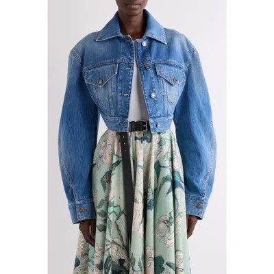 GIVENCHY GIVENCHY CROP OPEN BACK DENIM JACKET