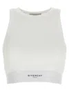 Givenchy White Ribbed Stretch Cotton Cropped Tank Top In White