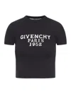 Givenchy Short-sleeved Knitted Cropped Top In Black