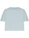 Givenchy 4g Embroidered Cropped T-shirt In Blue