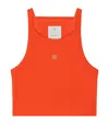 Givenchy Cropped Tank Top In Cotton With 4g Liquid Detail