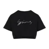 Givenchy Signature Logo Cropped T-shirt In Black