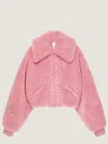Givenchy Cropped Blouson In Shearling Effect In Pink