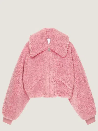 Givenchy Cropped Blouson In Shearling Effect In Pink