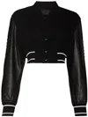 Givenchy Wool And Leather Jacket With Embossed Logo In Black