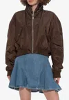 Givenchy Cropped Bomber Jacket In Brown