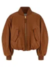 Givenchy Cropped Bomber Jacket In Brown