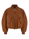 Givenchy Cropped Bomber Jacket In Brown