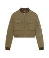 Givenchy Cropped Bomber Jacket In Green