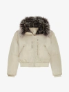 GIVENCHY CROPPED BOMBER JACKET WITH 4G FUR HOOD