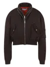 Givenchy Cropped Bomber Jacket With High Collar And Front Zip Closure In Brown