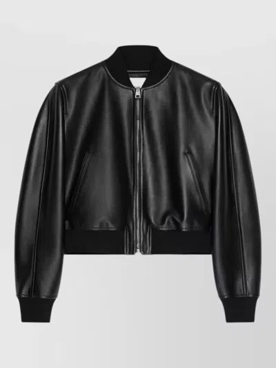 GIVENCHY CROPPED BOMBER JACKET ZIP FRONT POCKETS