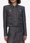 Givenchy 4-pocket Linen-blend Jacket In Navy