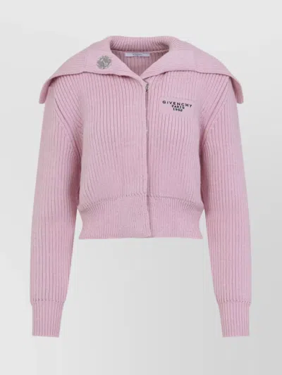 GIVENCHY CROPPED CARDIGAN FEATURING LARGE COLLAR
