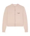 Givenchy Cropped Cardigan In Wool And Cashmere In Pink