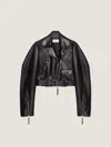 Givenchy Cropped Cocoon Biker Jacket In Leather