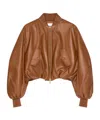Givenchy Cropped Cocoon Bomber In Nappa Leather In Multi