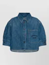 Givenchy Cropped Cocoon Shirt In Medium Denim Clothing In Blue