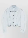 Givenchy Cropped Cocoon Jacket Front Back Yoke Pockets In Blue