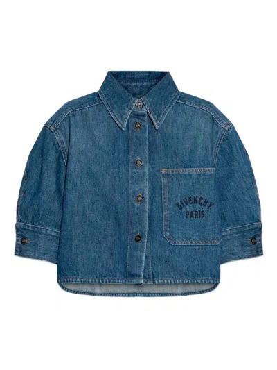 Givenchy Cropped Cocoon Shirt In Medium Denim Clothing In Blue