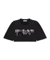 Givenchy Cropped Cocoon T-shirt In Cotton With  Tape Print In Black