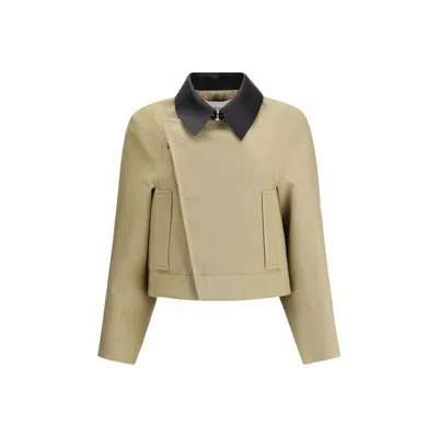 GIVENCHY CROPPED COTTON AND WOOL CABAN