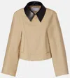 Givenchy Womens Cropped Leather-collar Cotton And Wool-blend Peacoat Beige In Neutral