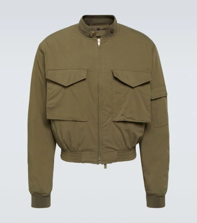 Givenchy Brand-embroidered Padded Regular-fit Cotton-blend Bomber Jacket In Olive Green