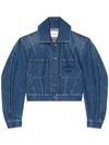 Givenchy Blue Cotton Denim Cropped Jacket In Blue