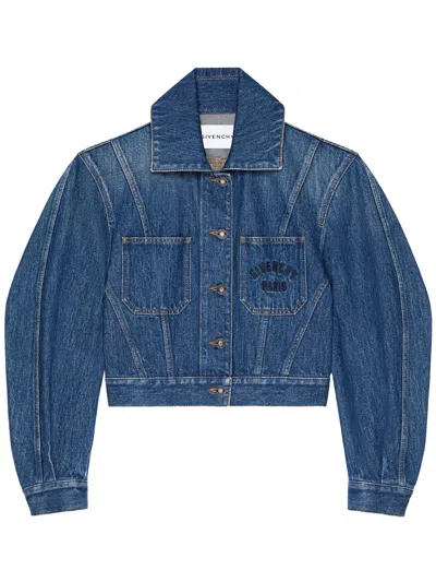 Givenchy Blue Cotton Denim Cropped Jacket