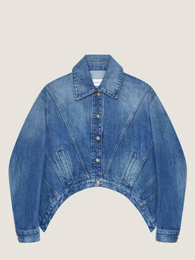 Givenchy Cropped Denim Jacket In Blue
