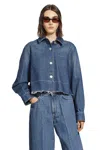 Givenchy Cropped Raw-edge Cotton Denim Jacket In Blue