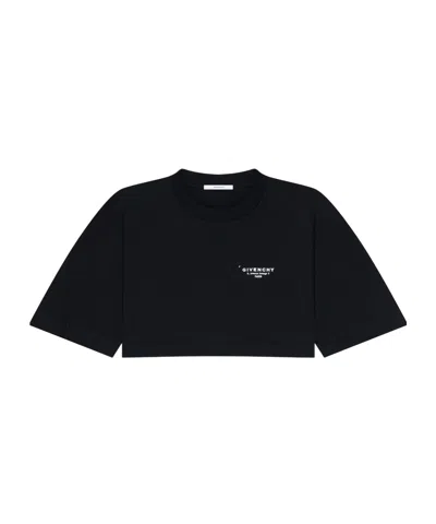 Givenchy Cropped Fit T-shirt In Cotton With  Stamp Print