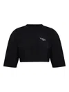 Givenchy Cropped Fit T-shirt In Cotton With Stamp Print Clothing In Black