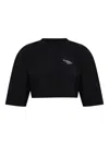 Givenchy Cropped Fit T-shirt In Cotton With Stamp Print Clothing In Black