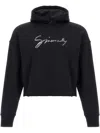 Givenchy Cropped Sweatshirt Hooded Kangaroo Pocket In Black
