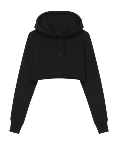 Givenchy Cropped Hoodie In Cotton In Blue