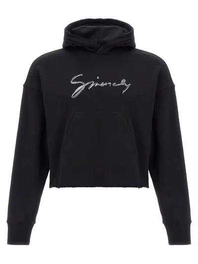 Givenchy Cropped Hoodie Sweatshirt Black