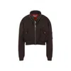 Givenchy Cropped Bomber Jacket With High Collar And Front Zip Closure In Brown