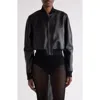 Givenchy Cropped Leather Bomber Jacket In 001-black