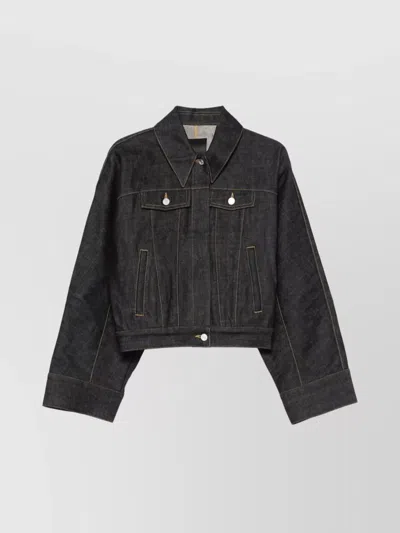 Givenchy Logo-embroidered Denim Jacket In Blue