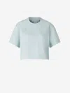 Givenchy 4g Embroidered Cropped T-shirt In Blue