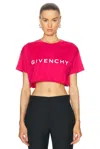 Givenchy Logo Printed Cropped T In Raspberry