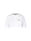 Givenchy Cropped Fit T-shirt In Cotton With Stamp Print Clothing In White