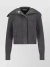Givenchy Cropped Long Sleeve Knitwear Featuring Buttons In Burgundy