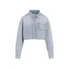 Givenchy Cropped Lyocell Shirt With Pointed Collar In Blue