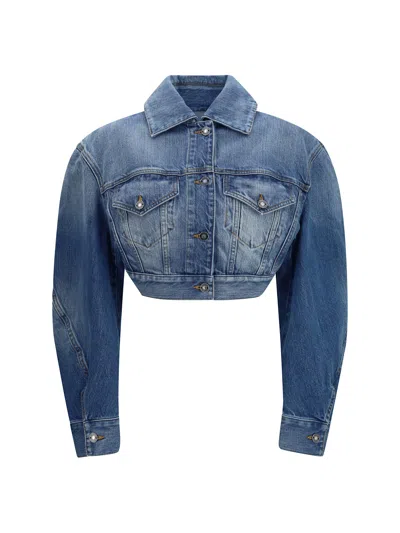 GIVENCHY CROPPED OPEN-BACK DENIM JACKET
