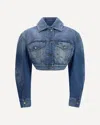 Givenchy Open-back Cotton Cropped Jacket In Blue