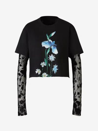 Givenchy Cropped Overlay T-shirt In Overlay Effect